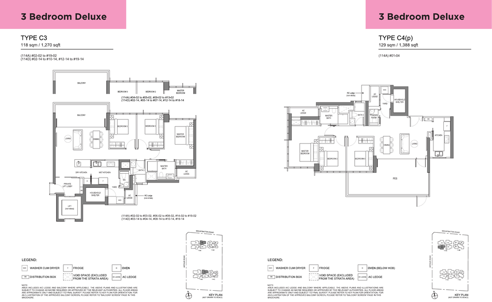 3-Bedroom Deluxe, Types C3 and C4(p)