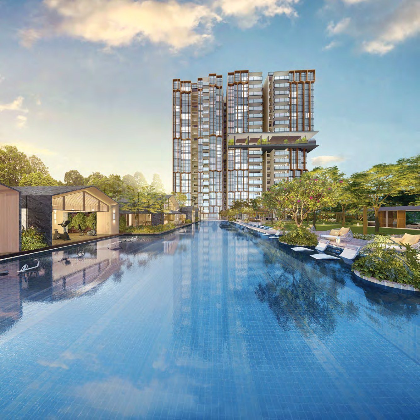 Tower and pool